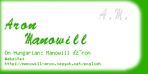 aron manowill business card